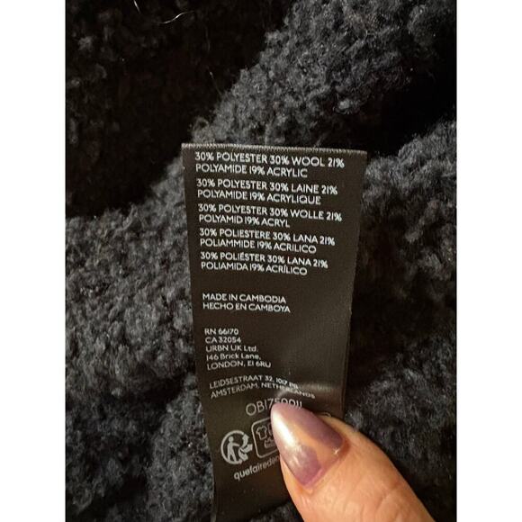 NEW Free people teddy tunic sweater dress black size medium - Picture 9 of 10